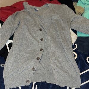 H & M Small Gray Button-Up  cardigan. Women's Sweater